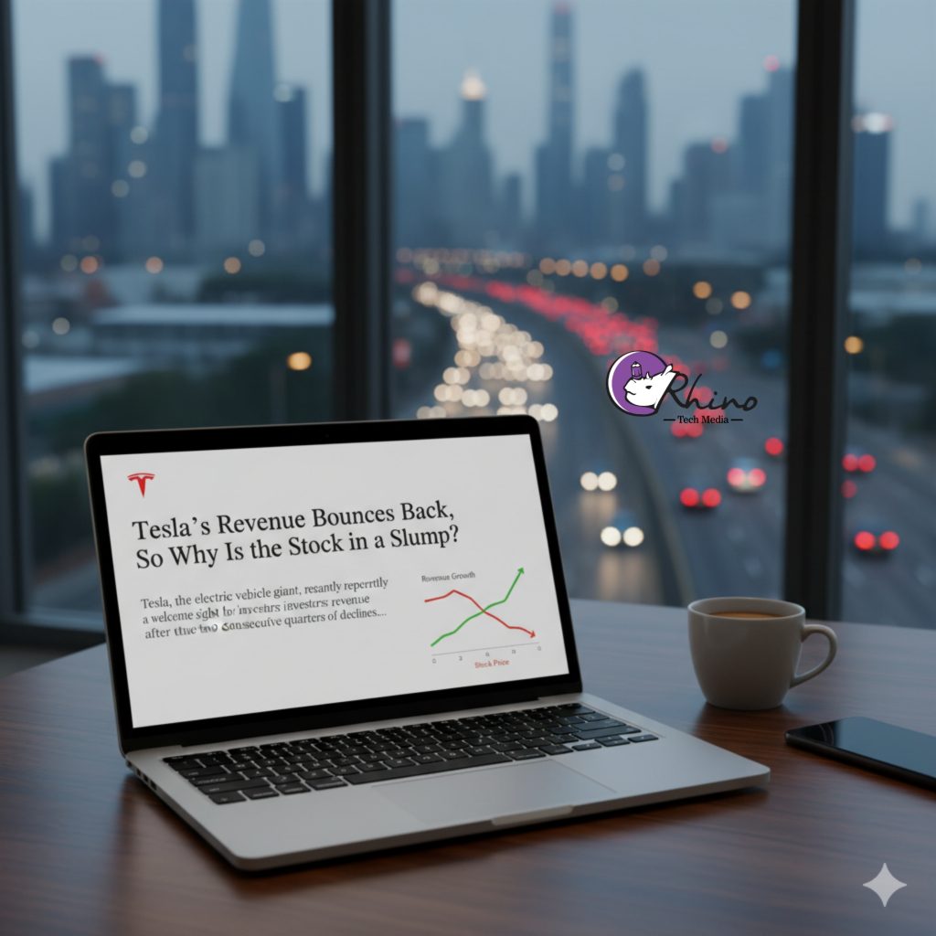 Tesla reports revenue growth after two down quarters. Why the stock is falling Picsart 25 10 23 10 43 32 439