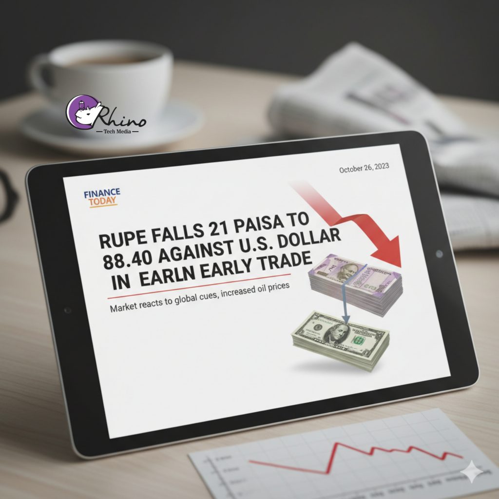 Rupee falls 21 paise to 88.40 against U.S. dollar in early trade Picsart 25 10 28 19 50 58 714