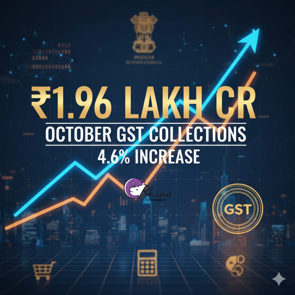 GST collections rise 4.6% to ₹1.96 lakh cr in October Picsart 25 11 02 22 07 05 866