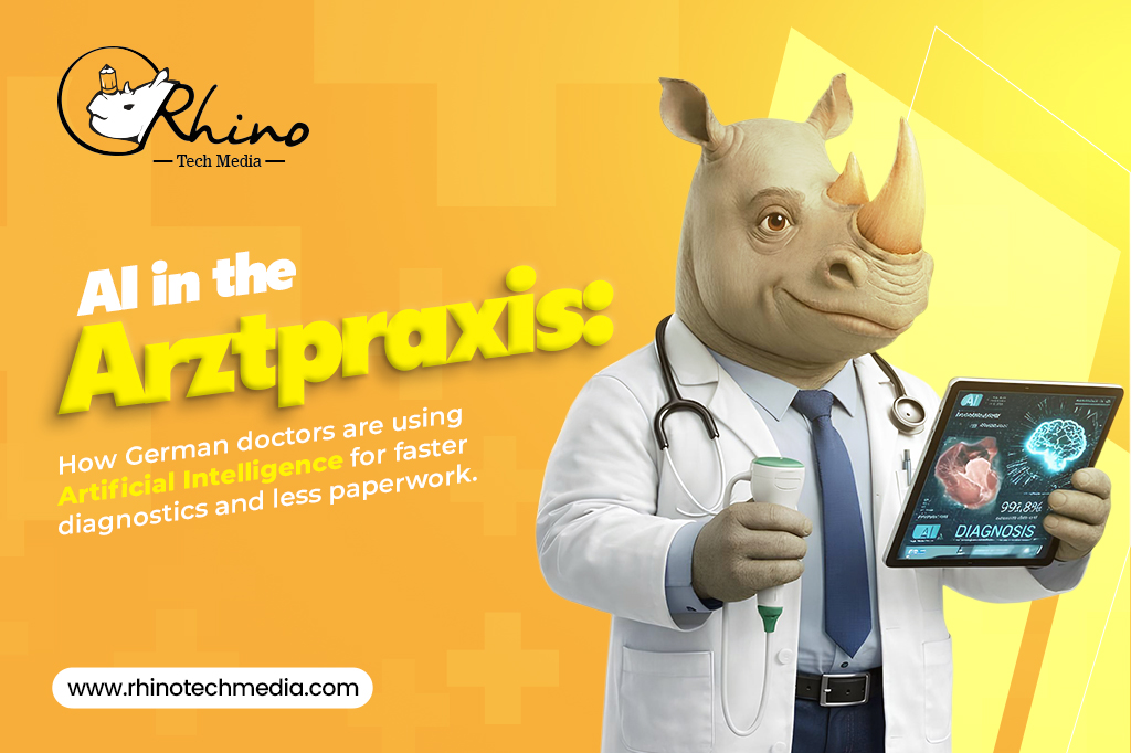 AI in the Arztpraxis: How German doctors are using Artificial Intelligence for faster diagnostics and less paperwork. Rhino Tech Media Blog Banner 43.jpg