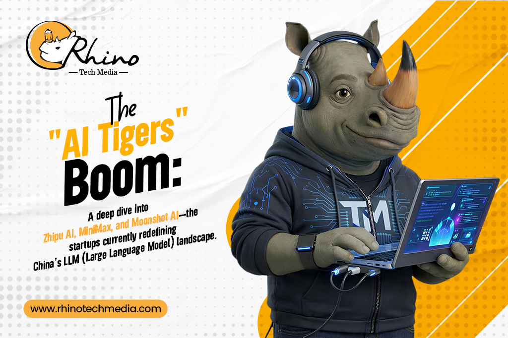 The “AI Tigers” Boom: A deep dive into Zhipu AI, MiniMax, and Moonshot AI—the startups currently redefining China’s LLM (Large Language Model) landscape. Rhino Tech Media Blog Banner 44.jpg